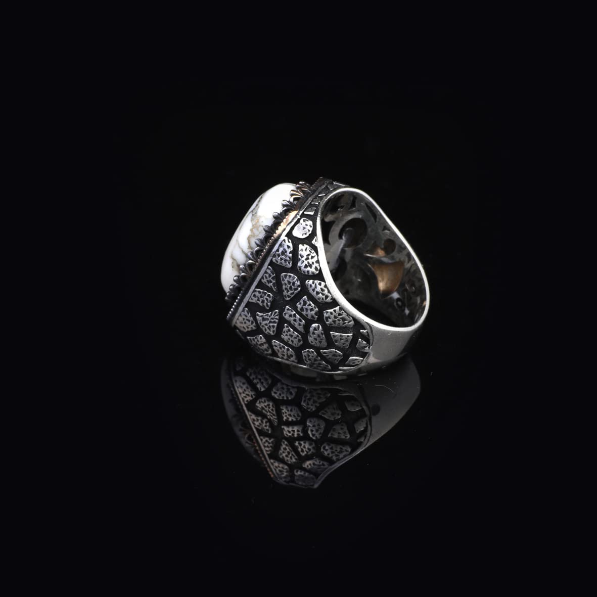 Turquoise Stone Men Silver Ring