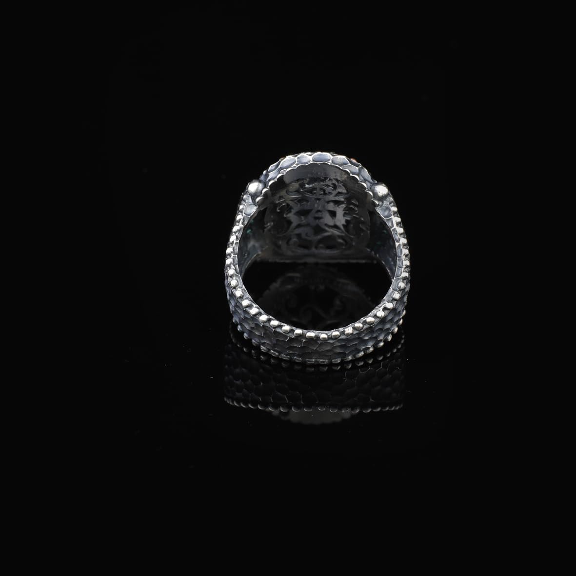 Men's Handmade Emerald Sword and Shield Ring - 925 Sterling Silver Gemstone Jewelry with Polishing Cloth Gift - Custom Signet Ring