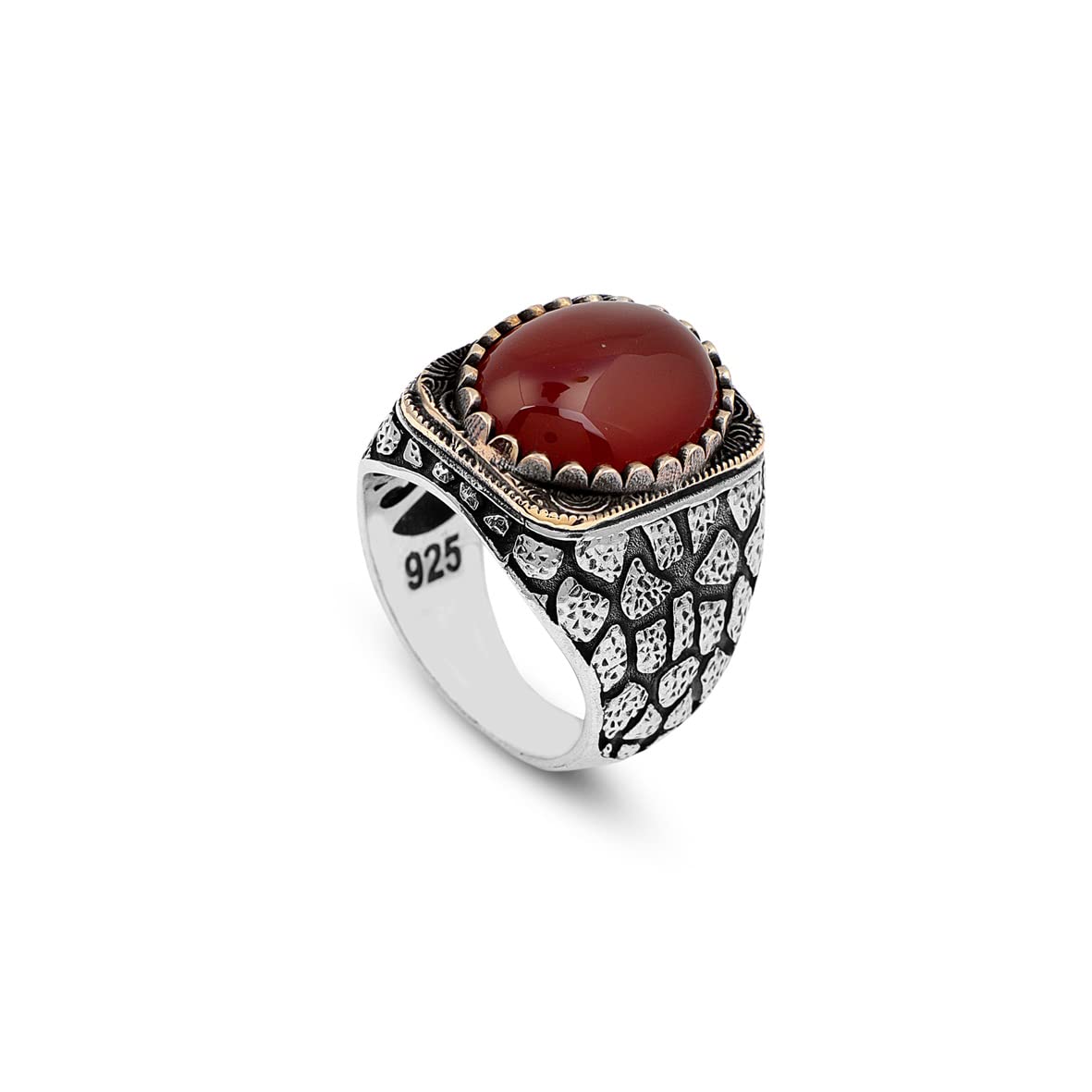 Men Handmade Carnelian Stone Ring
