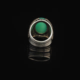 Jade Eagle Ring for Men – Vintage Animal Signet Ring with Gemstone in Sterling Silver — image 6