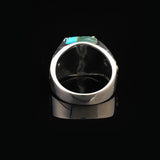 Handmade Snake Ring with Eagle Model - Men's Turquoise Signet Pinky Ring in Sterling Silver - Custom Engraving Vintage Engagement Ring - Gift Silver Polishing Cloth Included — image 6
