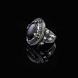 925 Sterling Silver Men's Ring - Handmade Pole Star Design with Black Onyx Gemstone Detail and Silver Polishing Cloth Gift — image 4