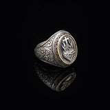 Vintage Heart Design Cross Signet Ring for Men - 925 Sterling Silver Christian Statement Ring - Polished Handmade Engagement Ring with Custom Engraving — image 4