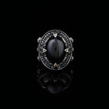 925 Sterling Silver Men's Ring - Handmade Pole Star Design with Black Onyx Gemstone Detail and Silver Polishing Cloth Gift — image 3