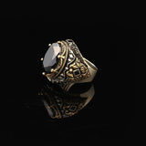 Large Statement Onyx Ring Ottoman Style – Handmade Vintage Gemstone Ring — image 4