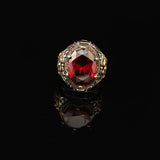Handmade Garnet Ring Ottoman Style – Large Statement Vintage Gemstone Ring — image 2