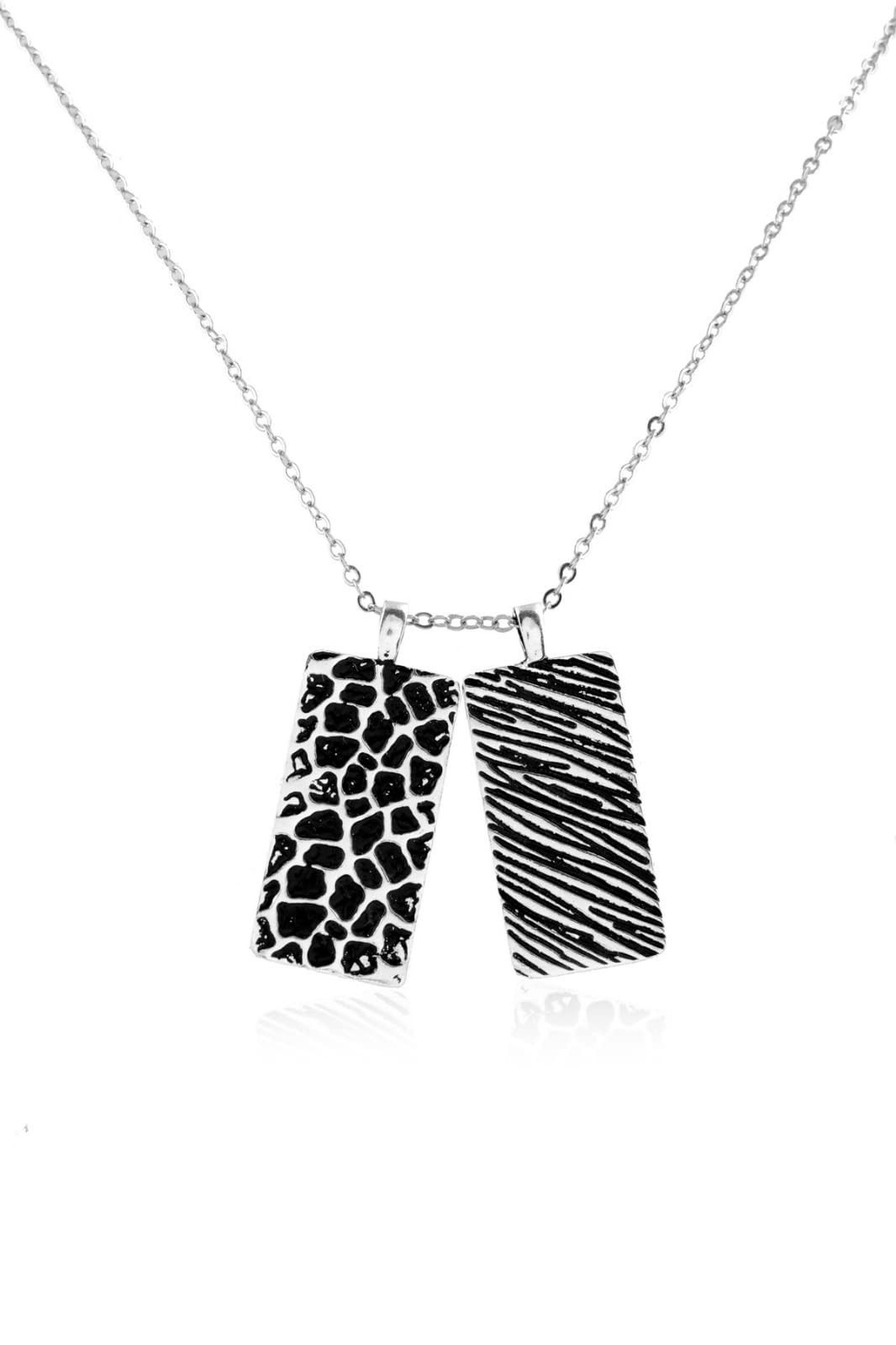 Silver Plated Double Curb Chain Box Necklace