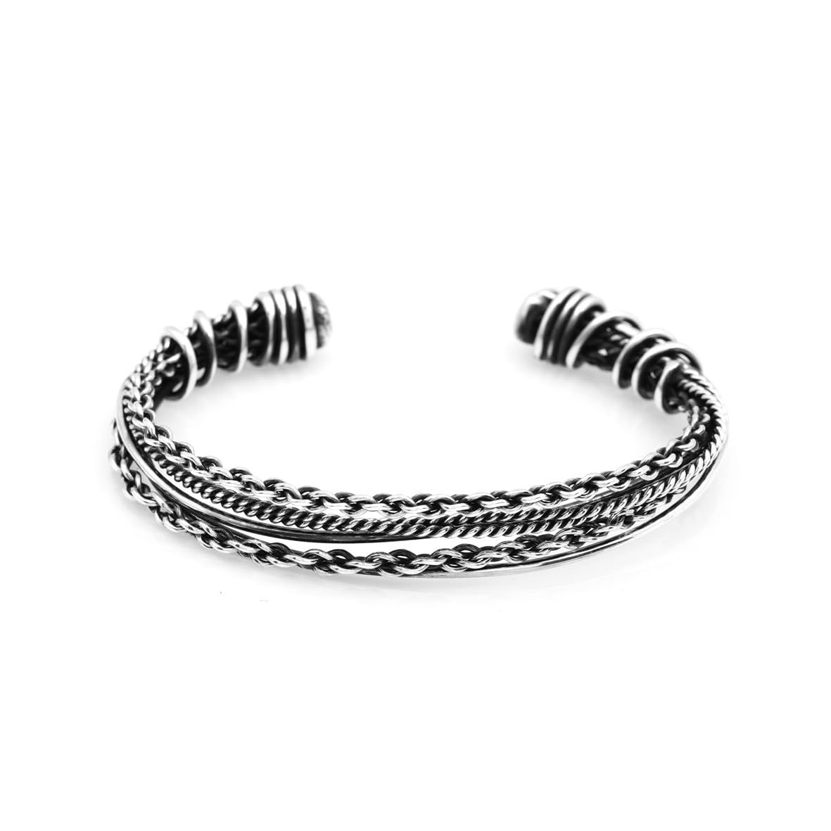 Vintage Handmade Men’s Thick Silver Band Bracelet – Sterling Silver Cuff