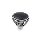 Space Onyx Stone Ring – Large Chunky Sterling Silver Ring with Micro Sapphire Stone — image 1