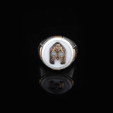 Mother of Pearl Gemstone Handmade Mens Ring — image 2
