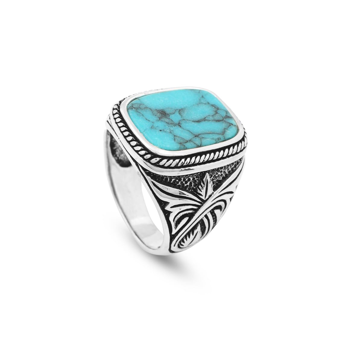 Mens Turquoise Ring Gemstone Ring Ottoman Statement Ring Vintage Ring Sterling Silver Ring Pinky Ring Silver Handmade Signet Ring