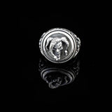 Handmade 925 Sterling Silver Clown Skull Ring - Men's Oxidized Jewelry with Silver Polishing Cloth Gift - Biker Ring — image 2