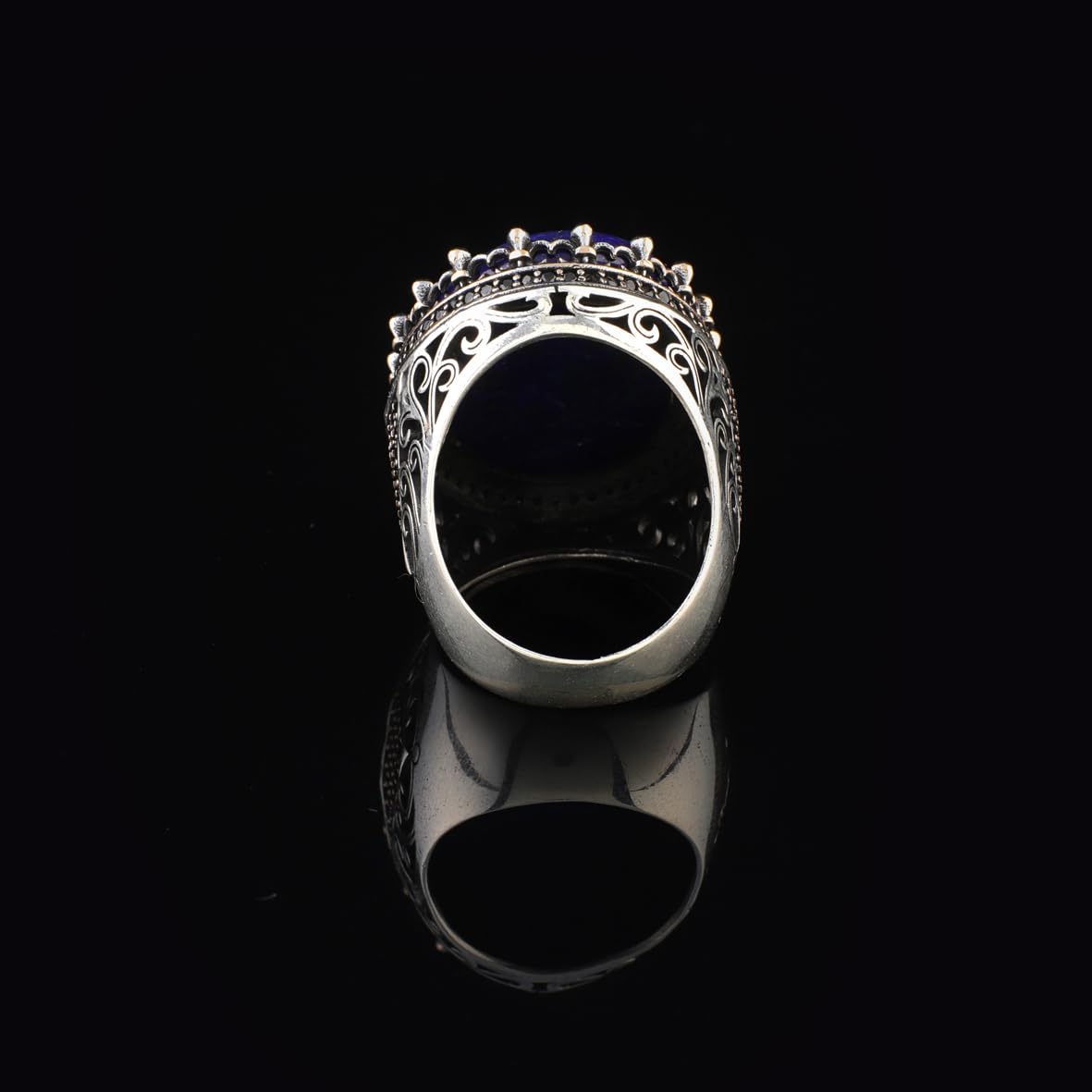 Lapis Lazuli Ring with Micro Onyx Stone