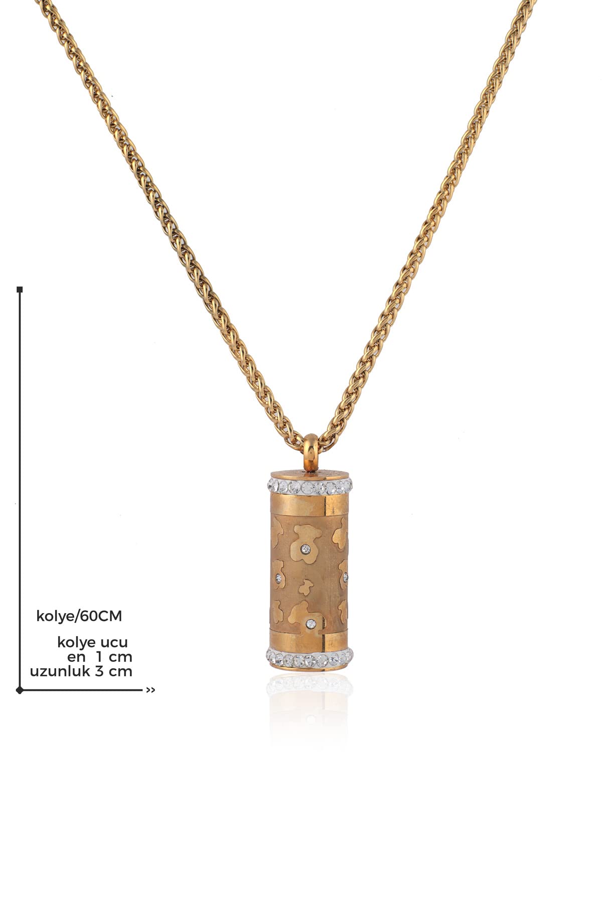 Fate Roller Stainless Steel Gold Plated Curb Chain Box Necklace