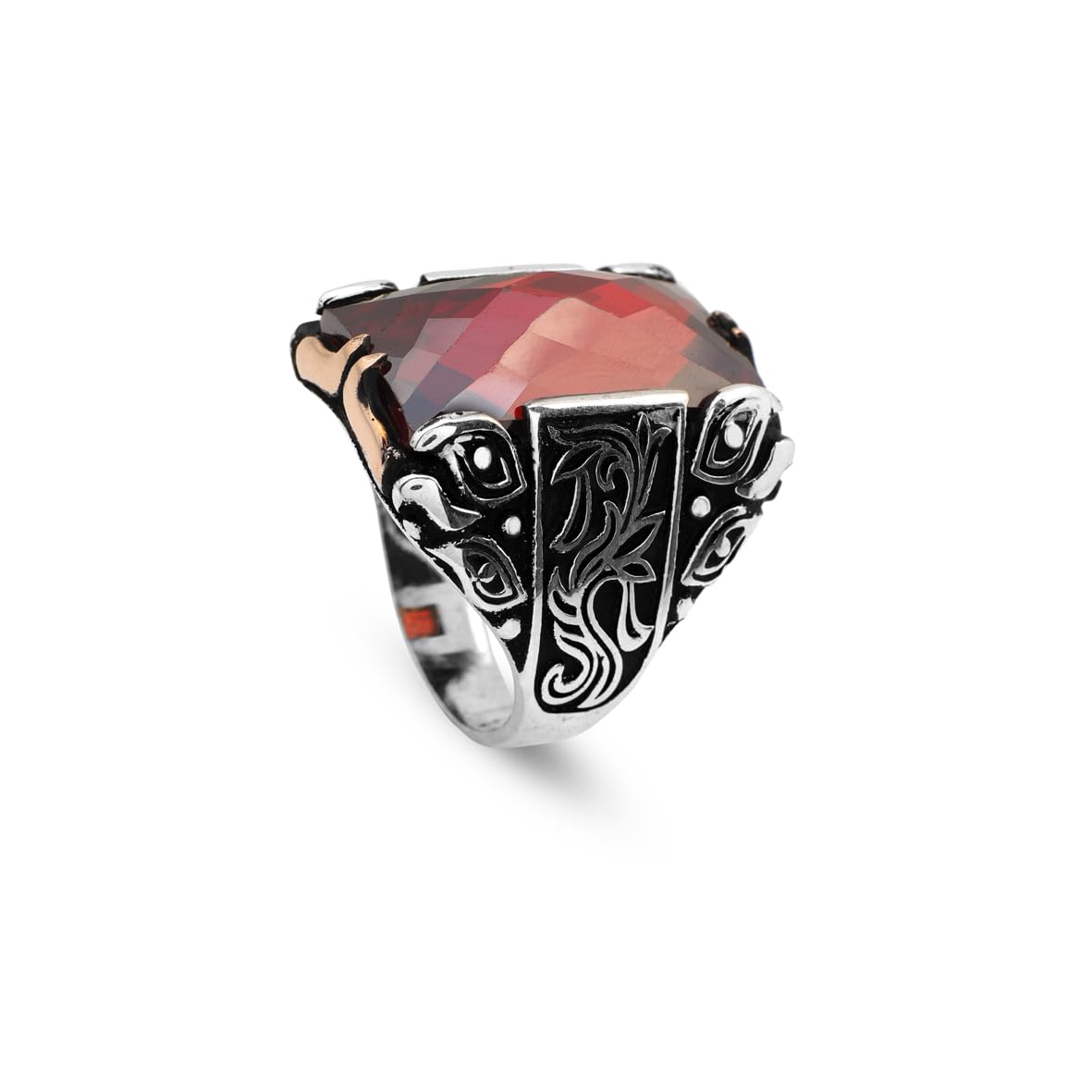 Handmade Garnet Ring for Men