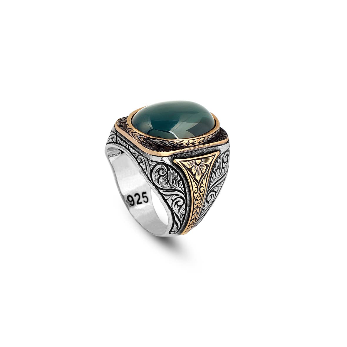 925K Sterling Silver Jade Ring