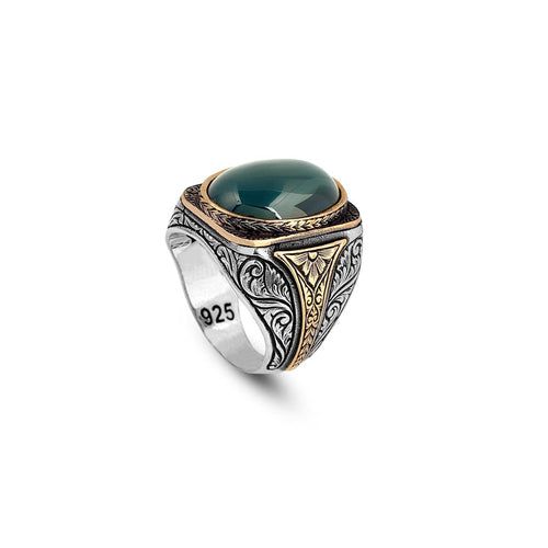 925K Sterling Silver Jade Ring