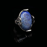 Handmade Large Lapis Lazuli Ax Ring - 925 Sterling Silver Men's Gemstone Jewelry with Silver Polishing Cloth Gift — image 4