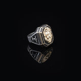 Micro Onyx Stone Lion Ring - Signet Gemstone Ring for Men Vintage Handmade 925 Sterling Silver - Comes with Silver Polishing Cloth Gift — image 3