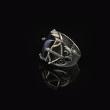 Vintage Onyx Sword Ring with Bow and Arrow Design – Handmade Sterling Silver Gemstone Ring for Men — image 5