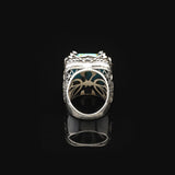 Vintage Large Turquoise Ax Ring for Men - 925 Sterling Silver Turkish Handmade Polished Engagement Ring with Silver Polishing Cloth Gift — image 6