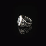 Handmade Vintage Men's Mother of Pearl Gemstone Ring - 925 Sterling Silver Turkish Engagement Ring - Polished Finish with Silver Polishing Cloth Gift — image 5