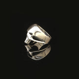 Skull Ring Gothic Ring Silver Signet Ring Statement Ring Vintage Ring Pinky Ring Sterling Silver Ring Gift for Him Handmade — image 4