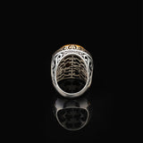 Men's Vintage Tiger Eye Ring - Handmade Oval Gemstone Ottoman Style Large 925 Sterling Silver Ring with Silver Polishing Cloth Gift — image 6