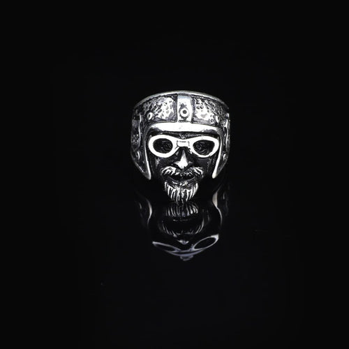 925K Sterling Silver Mens Biker Ring