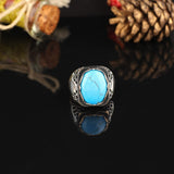 925K Sterling Silver Mens Turquoise Ring — image 2