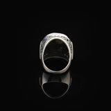 Mens Sterling Silver Turquoise Ring – Special Large Gemstone Ring with Chunky Ottoman Design — image 5