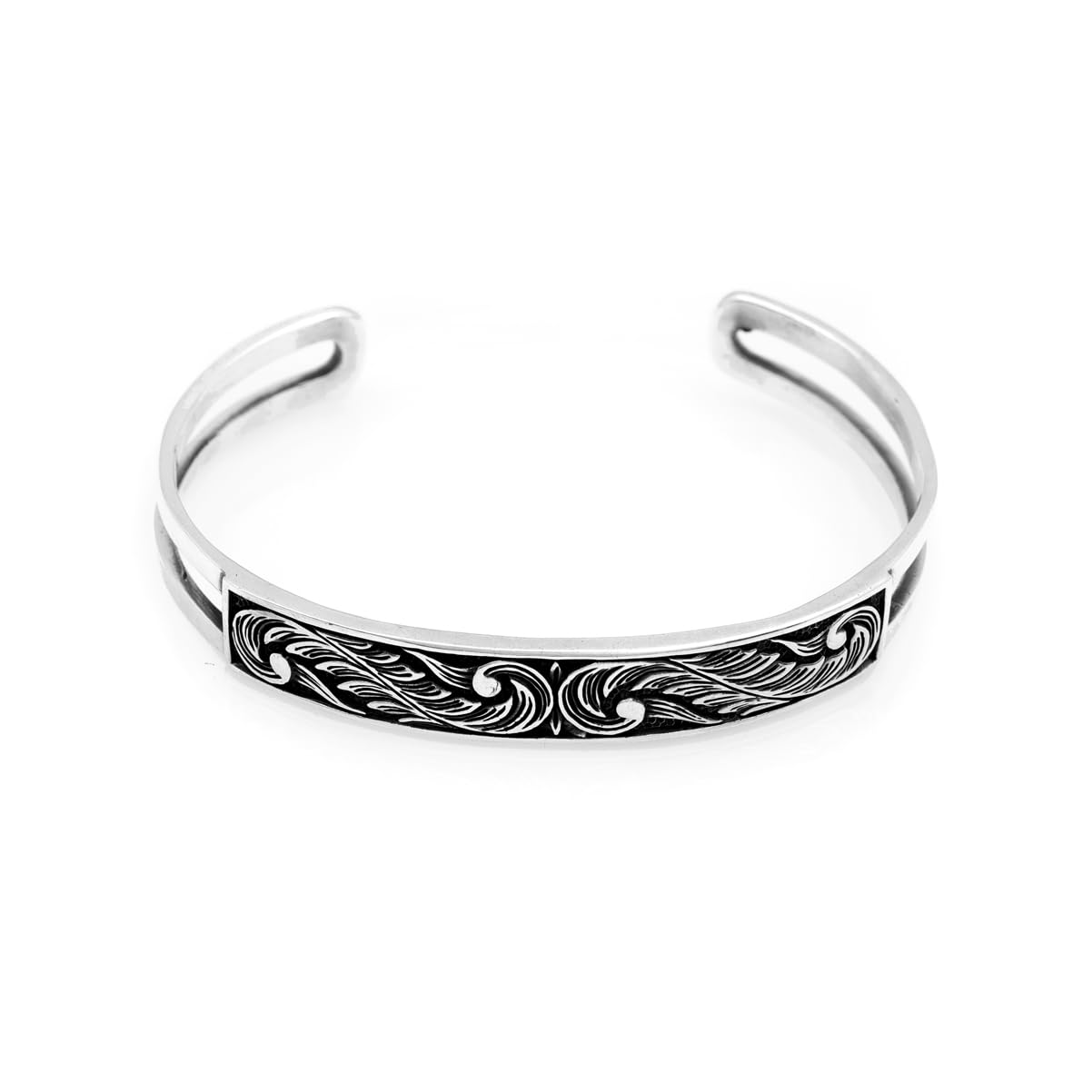 Vintage Handmade Men’s Thick Silver Band Bracelet – Sterling Silver Cuff