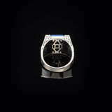 Vintage Blue Tiger Eye Ring with Lion Design - Men's Gemstone Ring in 925 Sterling Silver - Turkish Style Polished Engagement Ring - Handmade with Silver Polishing Cloth Gift — image 6
