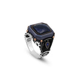 Vintage Blue Tiger Eye Ring for Men — image 1
