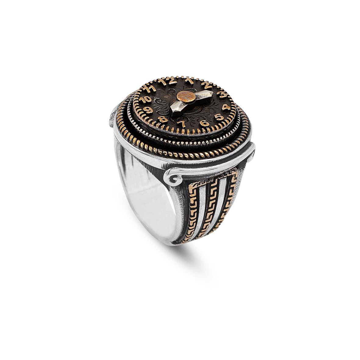 Men's Rotating Watch Ring - 925 Sterling Silver Jewelry with Style - Rotating Design in 925 Sterling Silver - Birthday Gifts