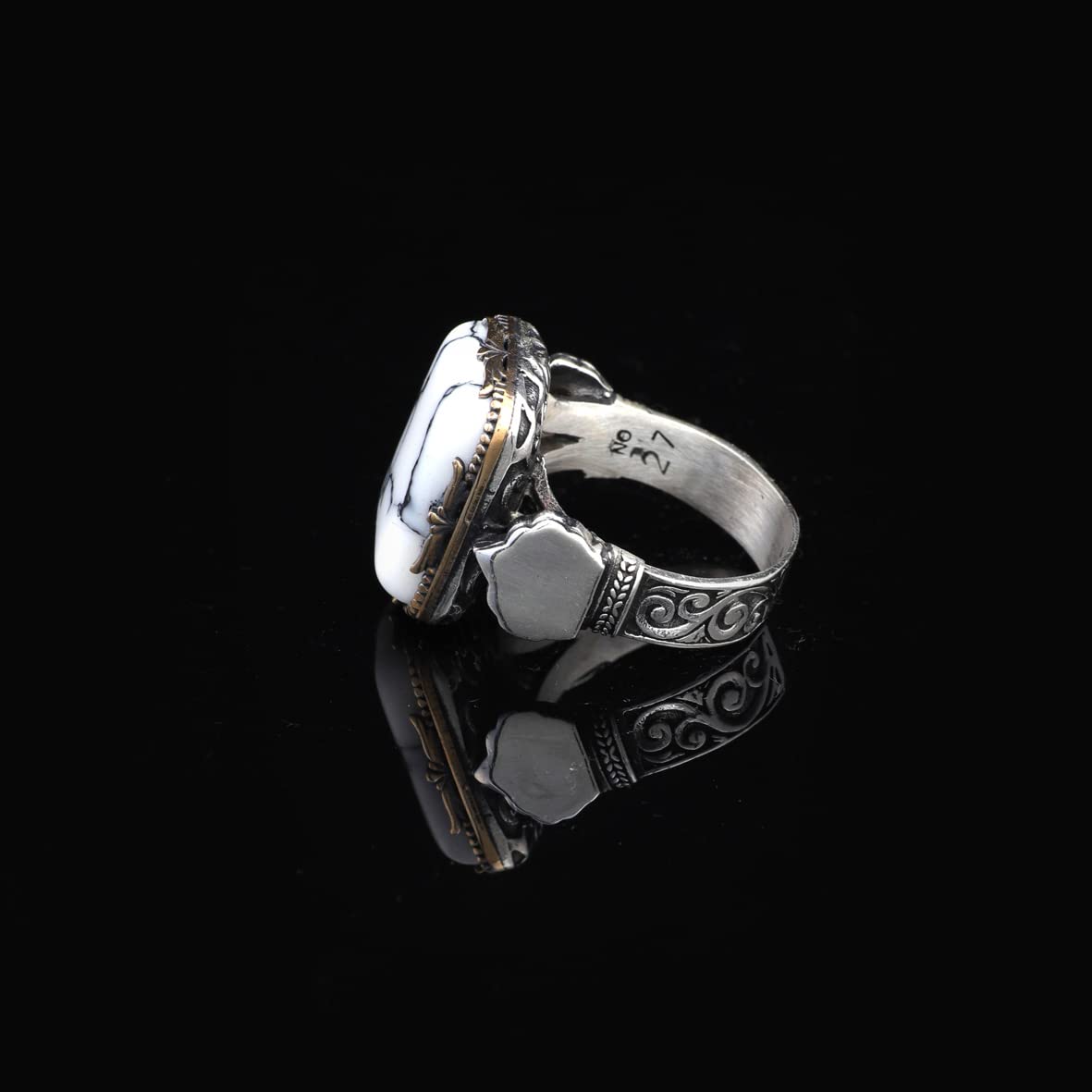 Turquoise Stone Men Silver Ring