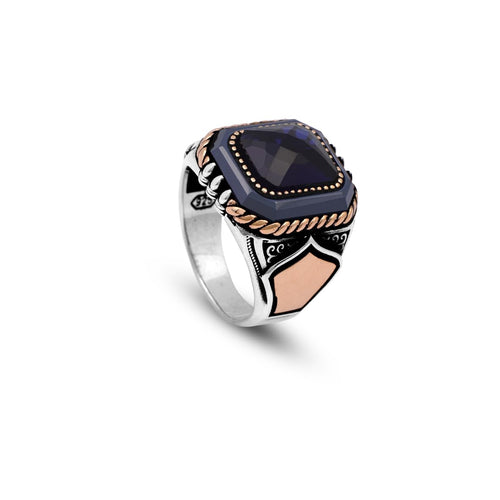Blue Tiger Eye Ring