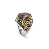 Ottoman amethyst ring vintage ring handmade chunky silver ring sterling silver ring large statement ring gemstone ring promise ring for him — image 1