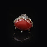 Handmade Carnelian Ring with Oval Gemstone - Large Ottoman Style Men's 925 Sterling Silver Gemstone Ring — image 3