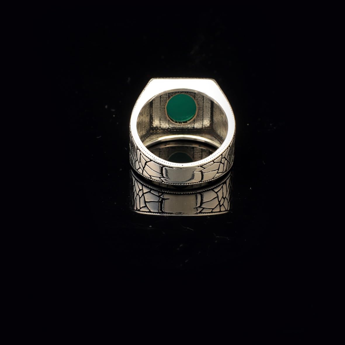 Jade Ring Signet Ring Gemstone Ring Ottoman Statement Ring Vintage Ring Sterling Silver Ring Pinky Ring Gift for Him Handmade