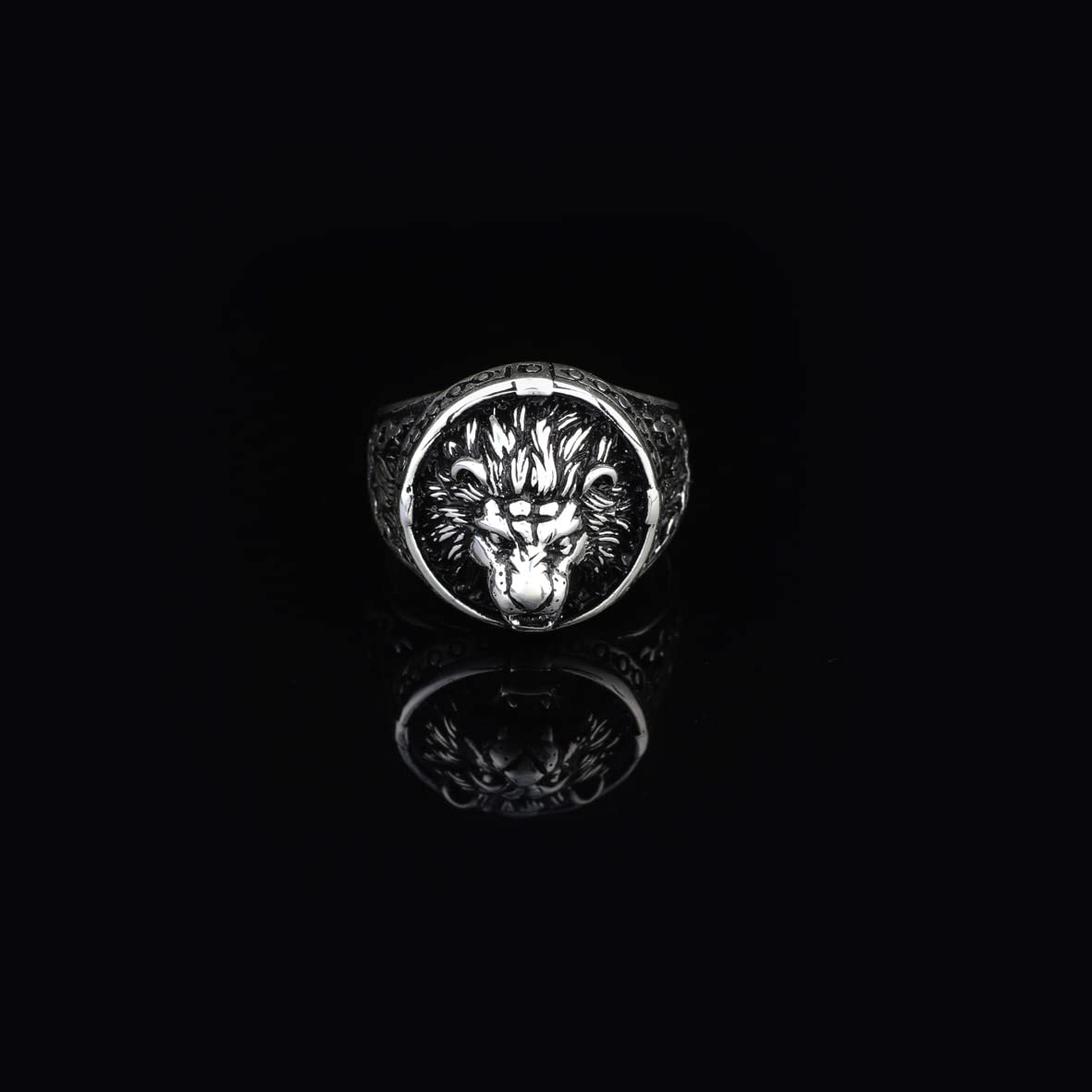 925K Sterling Silver Lion Ring