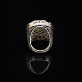 White Turquoise Men’s Ring with Large Oval Stone – Vintage 925 Sterling Silver Ring — image 6