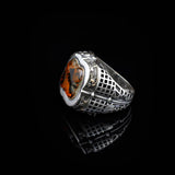 Vintage Amber Ring with Sword Design — image 4