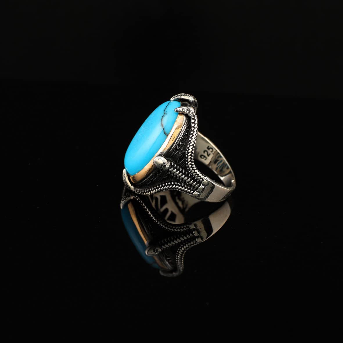925K Sterling Silver Ring Turquoise Ring