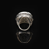 Vintage White Turquoise Eagle Ring for Men - Large Oval Stone 925 Sterling Silver Turkish Handmade Polished Engagement Ring with Silver Polishing Cloth Gift — image 6