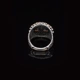 Vintage Embroidered Signet Ring with Blue Tiger Eye Gemstone - 925 Sterling Silver Men's Engagement Ring — image 6
