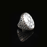 White Turquoise Oval Stone Ring - Large Gemstone Ring — image 4