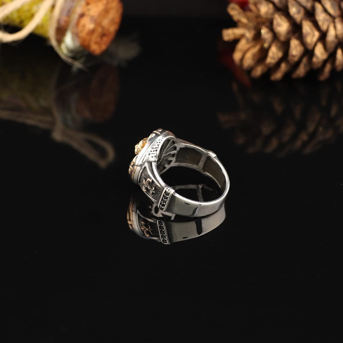 925K Sterling Silver Lion Ring
