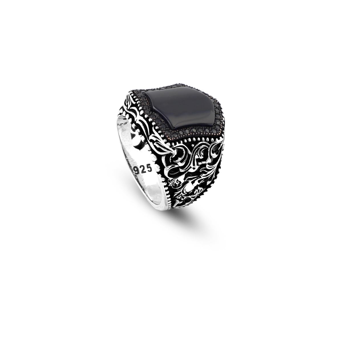 Men’s Black Onyx Gemstone Signet Ring