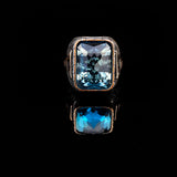Vintage Handmade 925 Sterling Silver Men's Aquamarine Ring - 925 Sterling Silver Rings for Men - Handcrafted Ring for Men — image 2